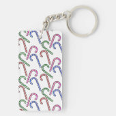 Glitzer Candy Cane Pattern Schlüsselanhänger (Rückseite)
