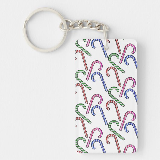 Glitzer Candy Cane Pattern Schlüsselanhänger (Vorderseite)