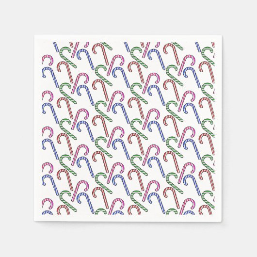 Glitzer Candy Cane Pattern Serviette (Vorderseite)