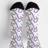 Glitzer Candy Cane Pattern Socken (Oben)