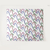 Glitzer Candy Cane Pattern Wandteppich (Vorderseite (Horizontal))