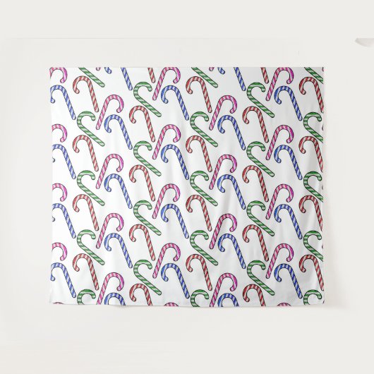 Glitzer Candy Cane Pattern Wandteppich (Vorderseite (Horizontal))