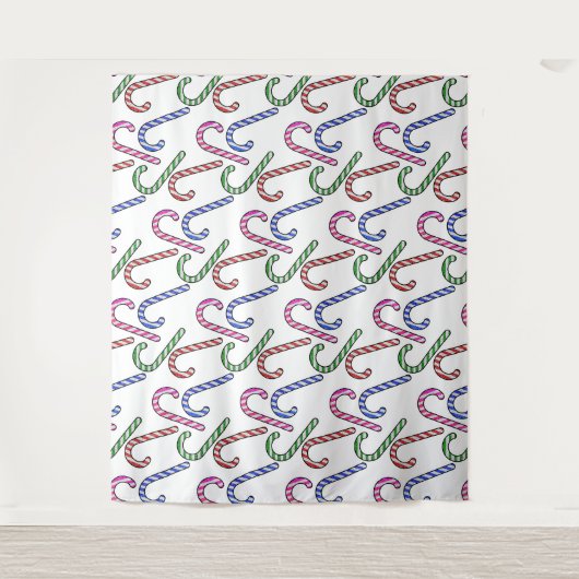 Glitzer Candy Cane Pattern Wandteppich (Vorderseite)