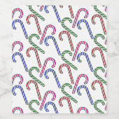 Glitzer Candy Cane Pattern Weinetikett (Einzelnes Label)