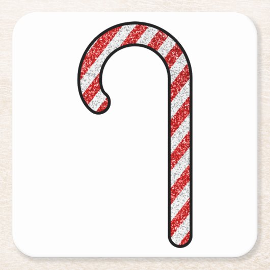 Glitzer Candy Cane Rechteckiger Pappuntersetzer (Vorderseite)