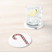 Glitzer Candy Cane Runder Pappuntersetzer (Vor Ort)