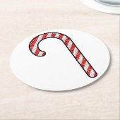 Glitzer Candy Cane Runder Pappuntersetzer (Angewinkelt)