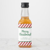 Glitzer Candy Cane Striped Company Alkoholflaschenetikett (Vorderseite)