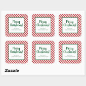 Glitzer Candy Cane Striped Company Square Sticker (Blatt)