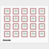 Glitzer Candy Cane Striped Company Square Sticker (Blatt)