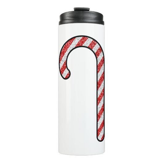 Glitzer Candy Cane Thermosbecher (Vorderseite)