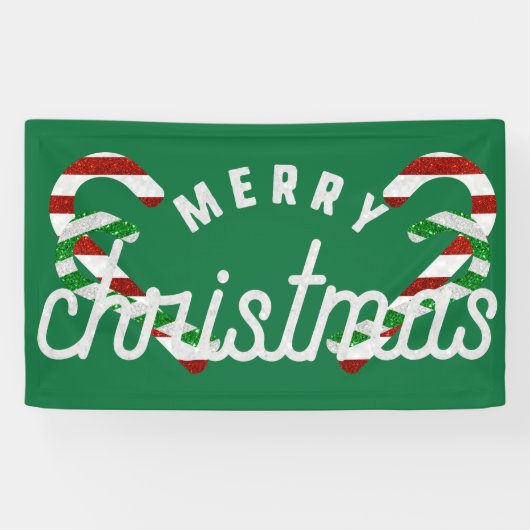 Glitzer Candy Canes Banner (Horizontal)