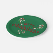 Glitzer Candy Canes Pappteller (Schrägansicht)