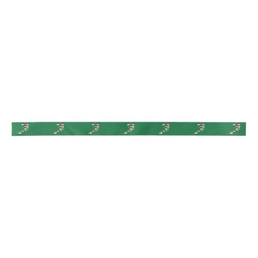 Glitzer Candy Canes Satinband (Vorderseite)