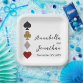 Glitzer Card Game Las Vegas Casino Hochzeit Pappteller (Party)