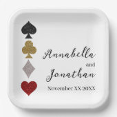 Glitzer Card Game Las Vegas Casino Hochzeit Pappteller (Vorderseite)