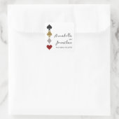 Glitzer Card Game Las Vegas Casino Hochzeit Quadratischer Aufkleber (Tasche)