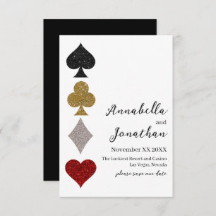 Glitzer Card Game Las Vegas Casino Hochzeit Save The Date