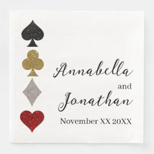 Glitzer Card Game Las Vegas Casino Hochzeit Serviette