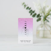 *~* Glitzer Caress Moon Phases - Hand Celestial Visitenkarte (Stehend Vorderseite)