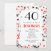 Glitzer Casino Las Vegas Einladung zum Geburtstag (Vorne/Hinten)