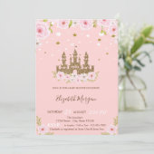 Glitzer Castle Stars Blume Kinderdusche Einladung (Stehend Vorderseite)