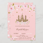 Glitzer Castle Stars Blume Kinderdusche Einladung (Vorne/Hinten)