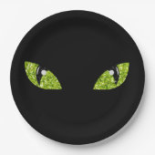 Glitzer Cat Eyes Halloween Pappteller (Vorderseite)
