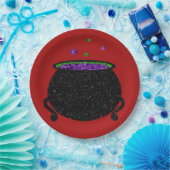 Glitzer Cauldron Halloween Pappteller (Party)