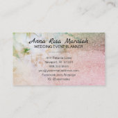 *~* Glitzer Celestial Floral Türkis Wasserfarbe Visitenkarte (Rückseite)