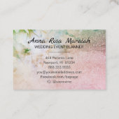 *~* Glitzer Celestial Floral Wasserfarbe Türkis Visitenkarte (Rückseite)