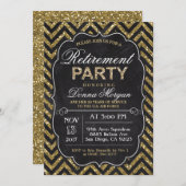 Glitzer Chalk Rente Party Einladung (Vorne/Hinten)