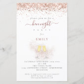 Glitzer Champagne Flutes Hen Night Einladung (Vorderseite)