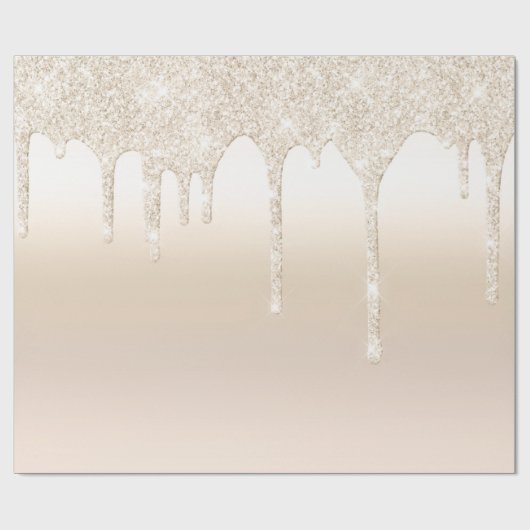 Glitzer Champagner Gold Geschenkpapier (Flach)