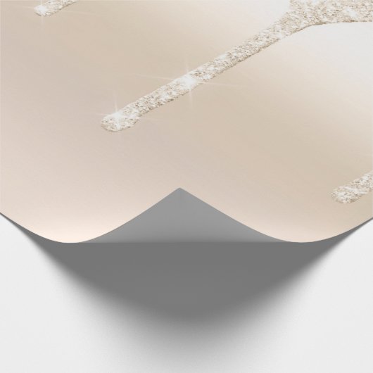 Glitzer Champagner Gold Geschenkpapier (Ecke)