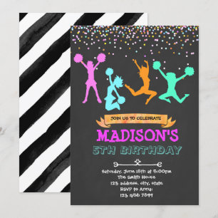 Glitzer-Cheerleader-Party-Einladung Einladung