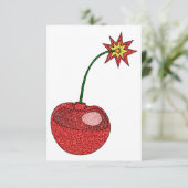 Glitzer Cherry Bomb Dankeskarte (Stehend Vorderseite)