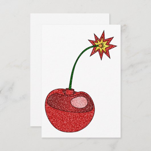Glitzer Cherry Bomb Dankeskarte (Vorne/Hinten)