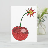 Glitzer Cherry Bomb Einladung (Stehend Vorderseite)