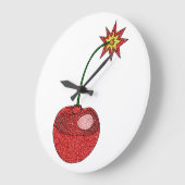 Glitzer Cherry Bomb Große Wanduhr (Winkel)
