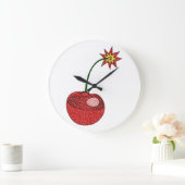 Glitzer Cherry Bomb Große Wanduhr (Zuhause)