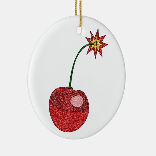 Glitzer Cherry Bomb Keramik Ornament (Rechts)