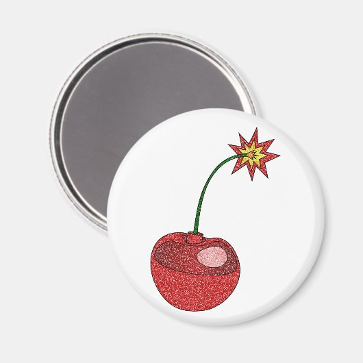 Glitzer Cherry Bomb Magnet (Vorderseite/Rückseite)