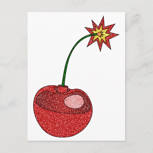 Glitzer Cherry Bomb Postkarte (Vorderseite)