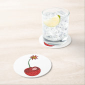Glitzer Cherry Bomb Runder Pappuntersetzer (Vor Ort)