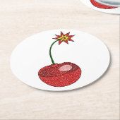 Glitzer Cherry Bomb Runder Pappuntersetzer (Angewinkelt)