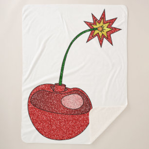Glitzer Cherry Bomb Sherpadecke