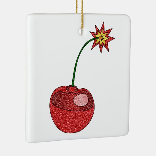Glitzer Cherry Bomb - Square Ornament (Rechts)