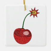 Glitzer Cherry Bomb - Square Ornament (Vorderseite)