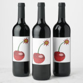 Glitzer Cherry Bomb Weinetikett (Flaschen)